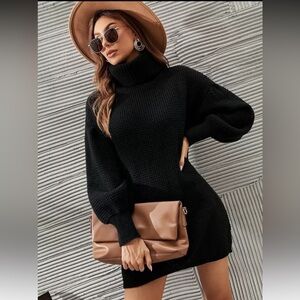 Black Knit Sweater Dress